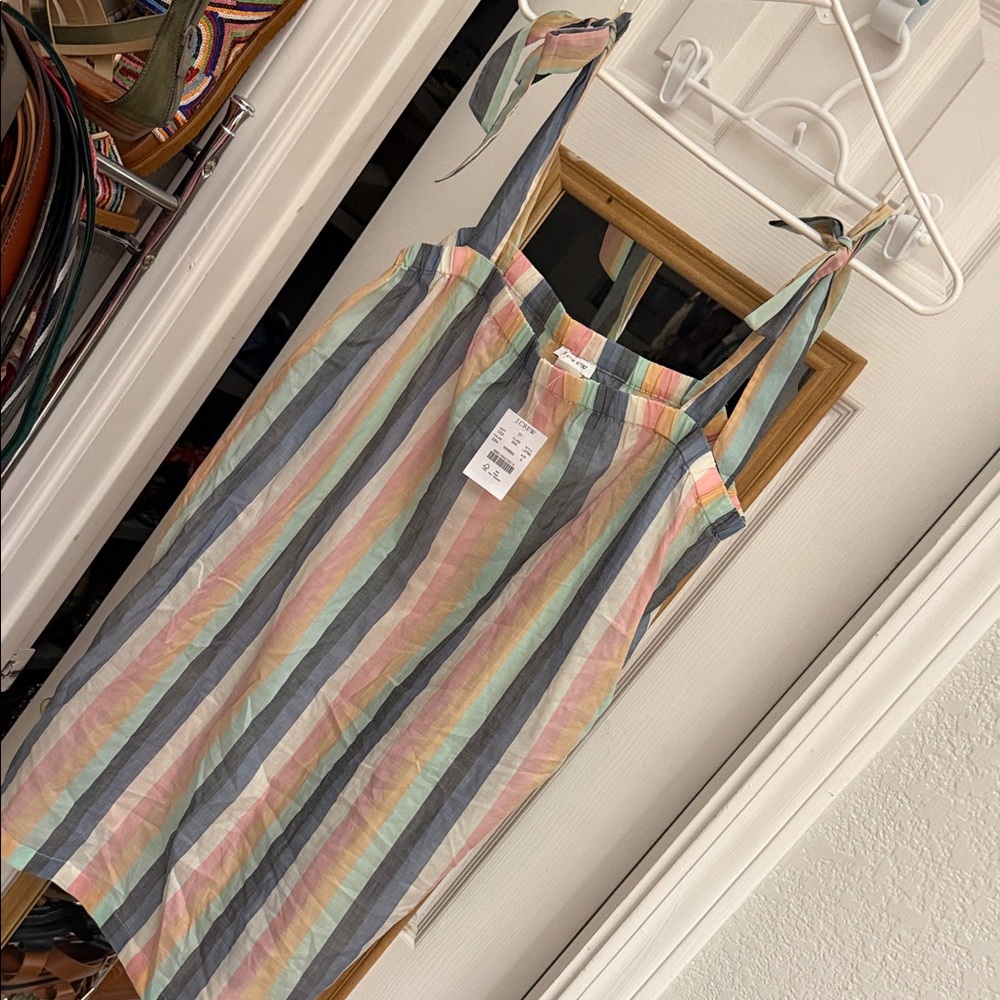NWT J. crew multicolor Striped dress or pool coverup //